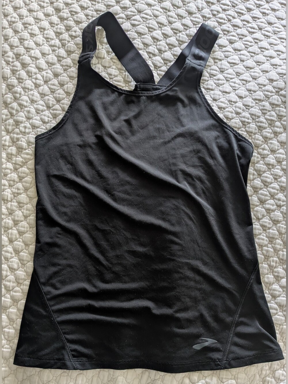 Brooks Pick-Up Tank In Black Fitted Running Top Women's XS